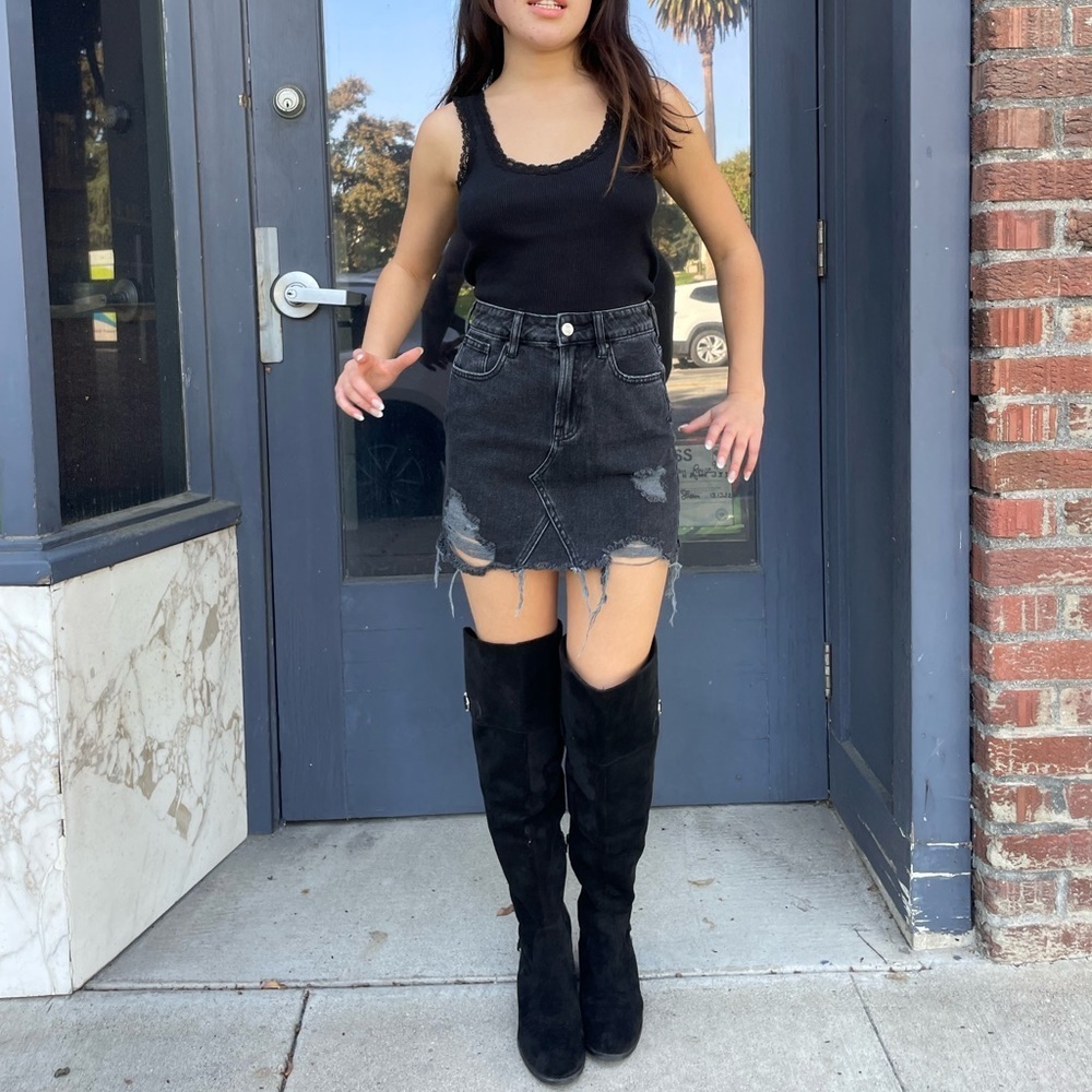 Y2k Knee High Black Boots